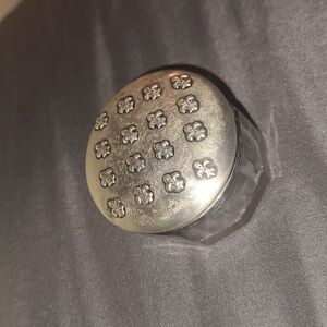 Antique Silver Jar with fleur-de-lis design on lid